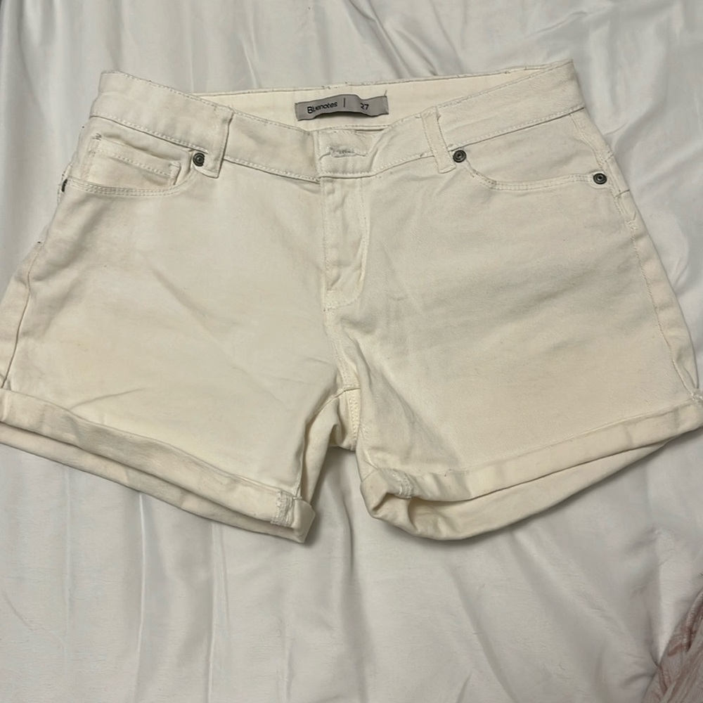 White denim shorts